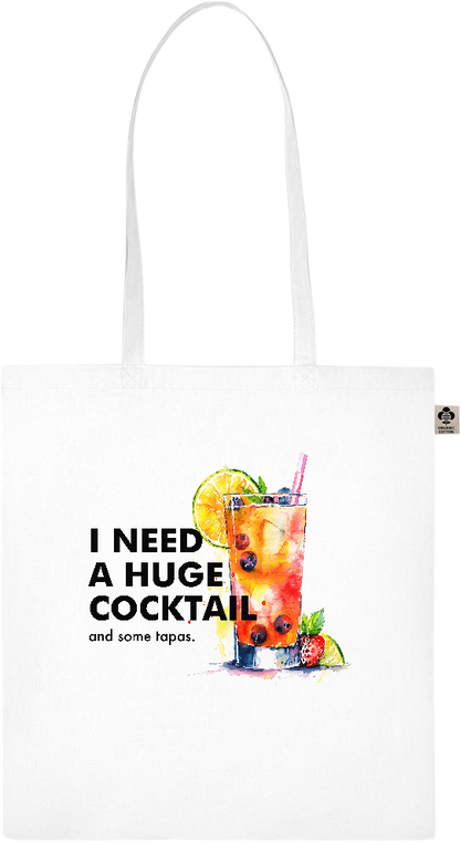 A Huge Cocktail Design - Essential colored organic cotton tote bag_WHITE_front