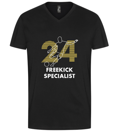 Freekick Specialist Design - Premium men's v-neck t-shirt_DEEP BLACK_front