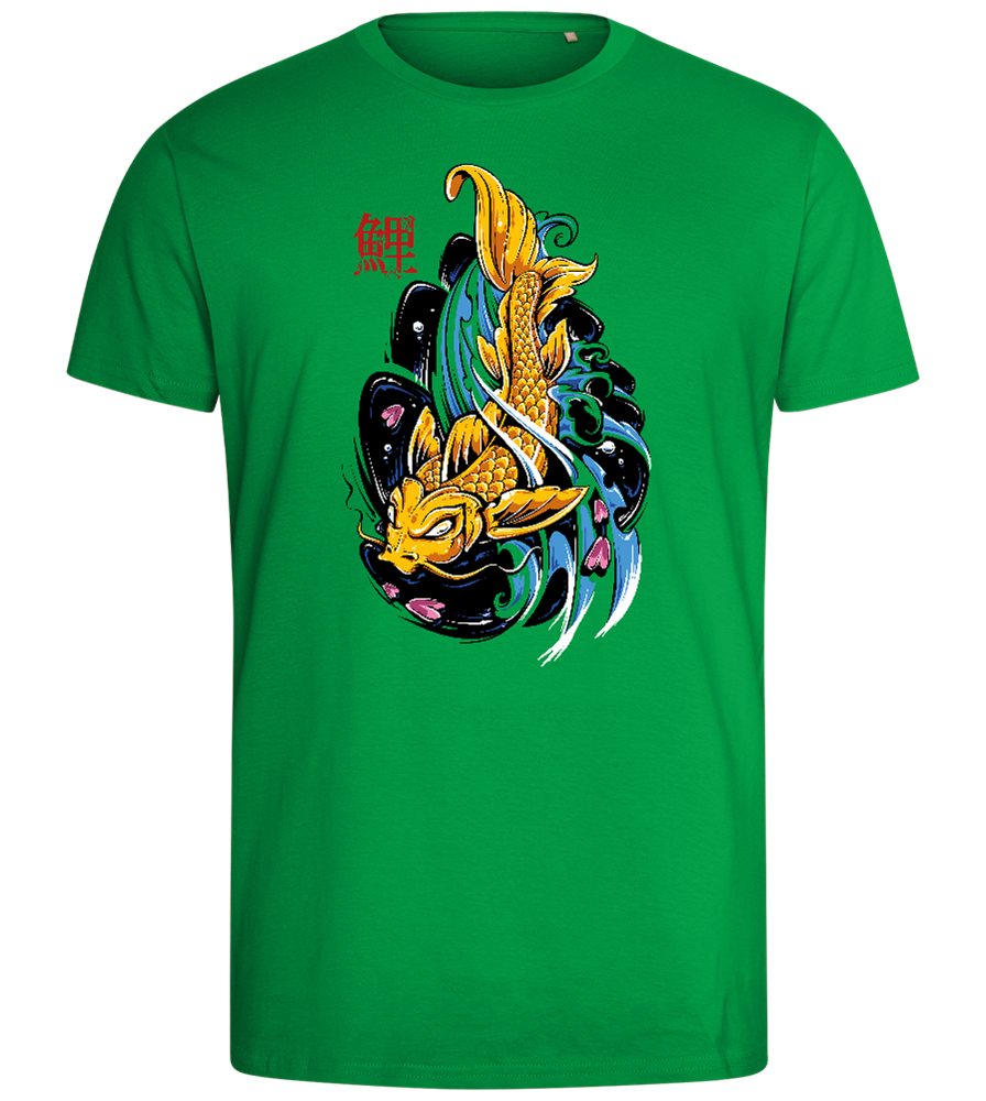 Golden Koi Carper Design - Comfort men's fitted t-shirt_MEADOW GREEN_front