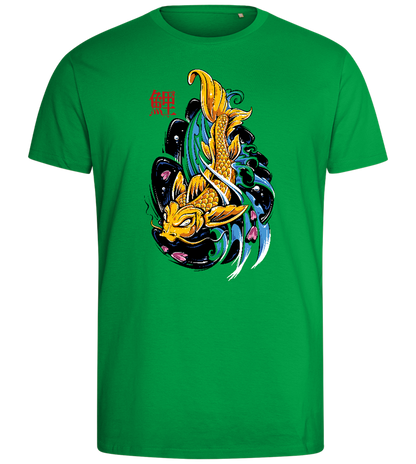 Golden Koi Carper Design - Comfort men's fitted t-shirt_MEADOW GREEN_front