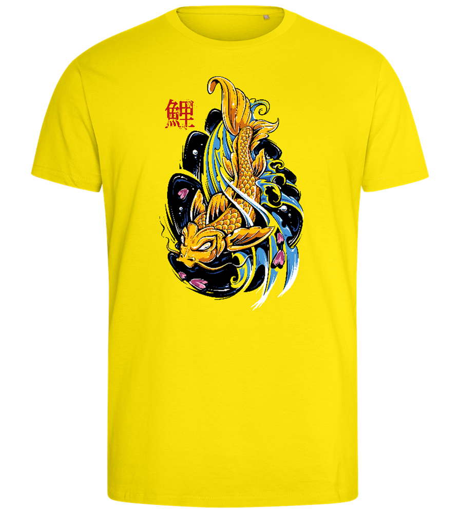 Golden Koi Carper Design - Comfort men's fitted t-shirt_YELLOW_front