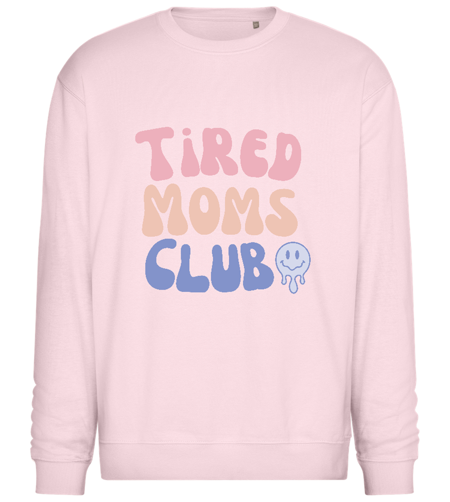 Tired Moms Club Smiley Design - Comfort Essential Unisex Sweater_LIGHT PEACH ROSE_front