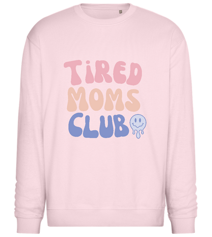 Tired Moms Club Smiley Design - Comfort Essential Unisex Sweater_LIGHT PEACH ROSE_front