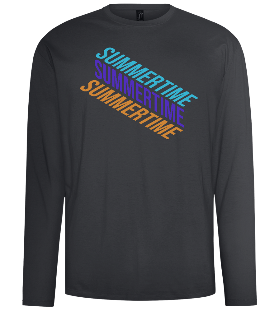 Summertime Text Design - Comfort men's long sleeve t-shirt_DARK GRAY_front