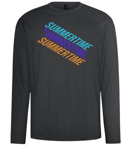 Summertime Text Design - Comfort men's long sleeve t-shirt_DARK GRAY_front