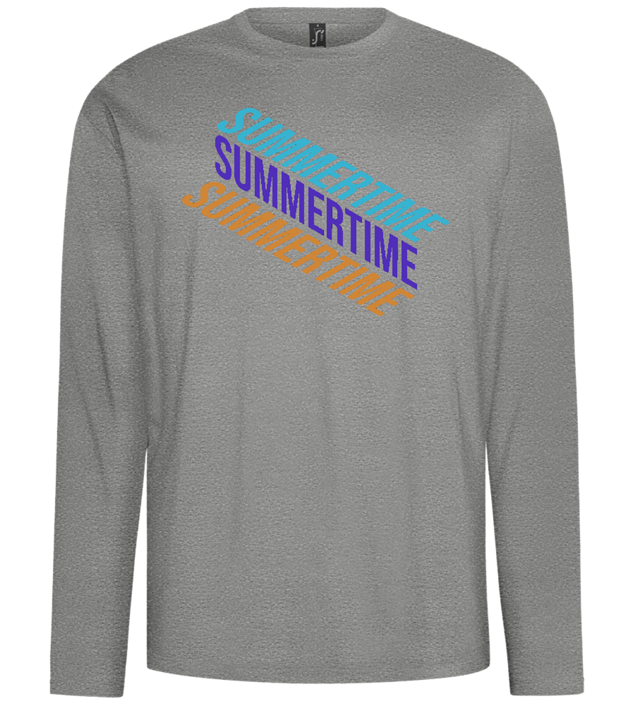 Summertime Text Design - Comfort men's long sleeve t-shirt_ORION GREY_front