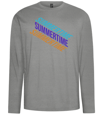 Summertime Text Design - Comfort men's long sleeve t-shirt_ORION GREY_front