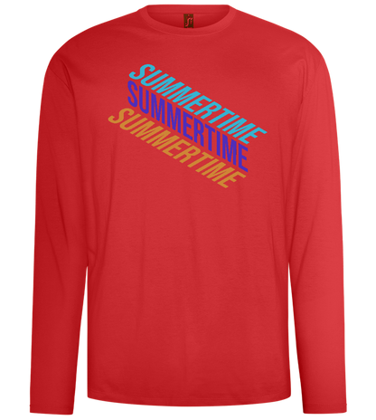 Summertime Text Design - Comfort men's long sleeve t-shirt_RED_front