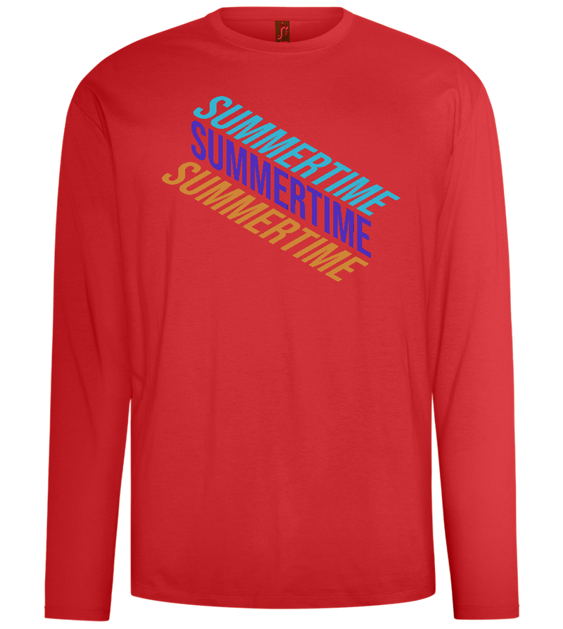 Summertime Text Design - Comfort men's long sleeve t-shirt_RED_front