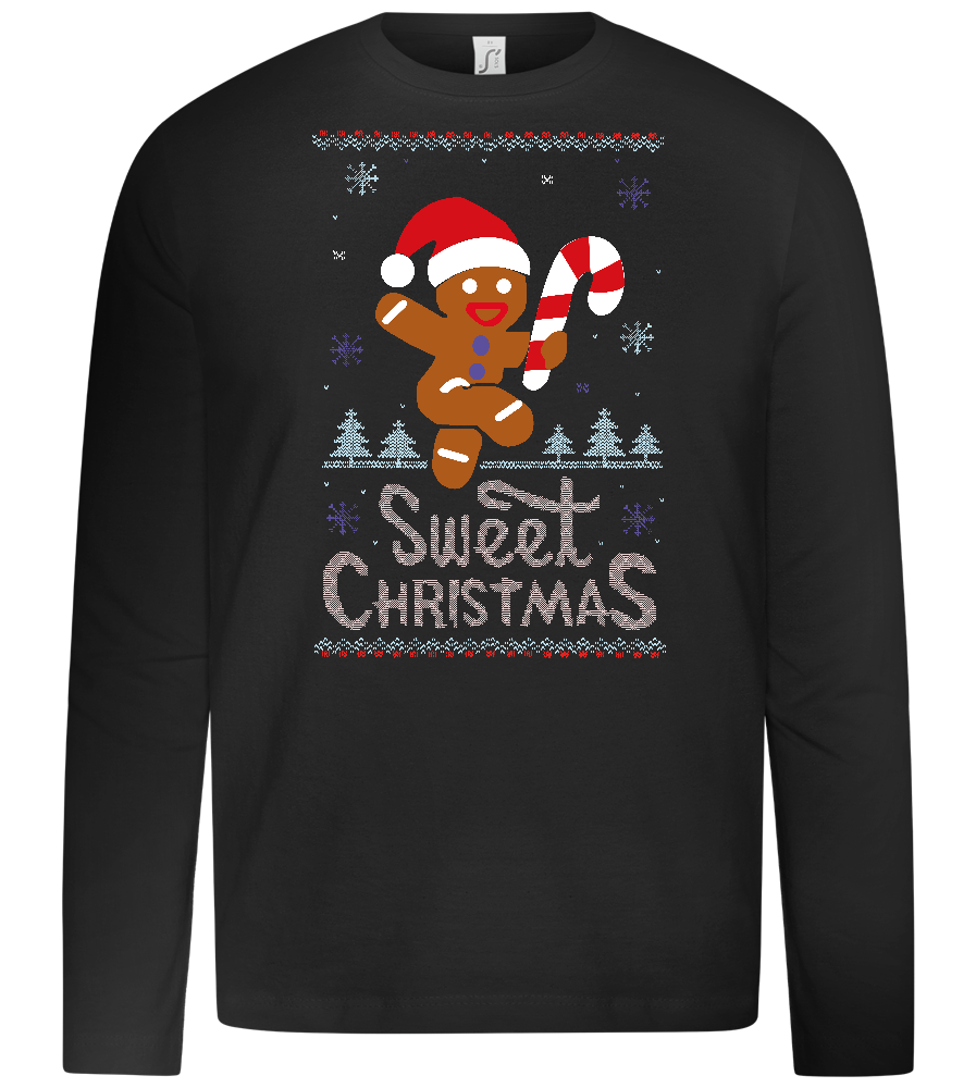 Gingerbread Man Design - Premium kids long sleeve t-shirt_DEEP BLACK_front