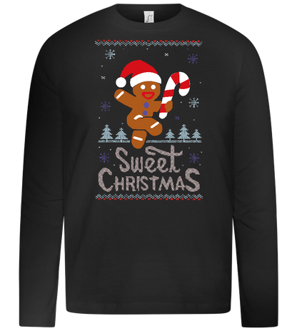 Gingerbread Man Design - Premium kids long sleeve t-shirt_DEEP BLACK_front