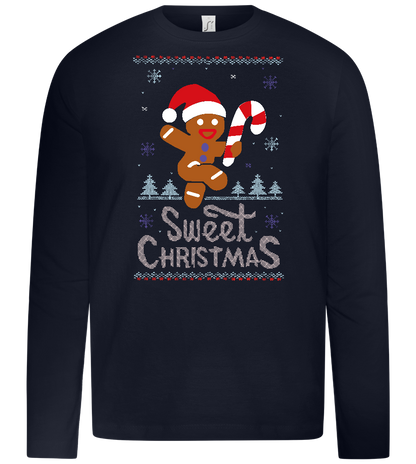 Gingerbread Man Design - Premium kids long sleeve t-shirt_FRENCH NAVY_front