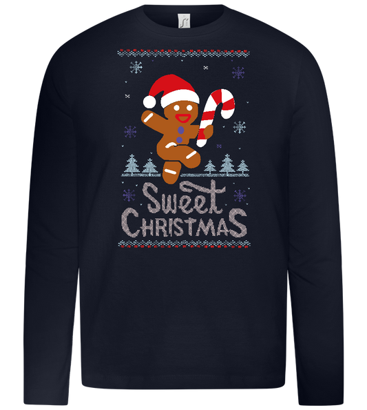 Gingerbread Man Design - Premium kids long sleeve t-shirt_FRENCH NAVY_front