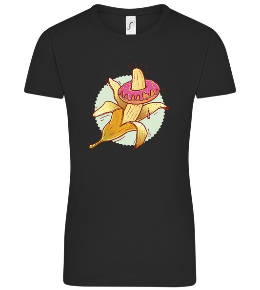 Banana Donut Design - Comfort women's t-shirt_DEEP BLACK_front