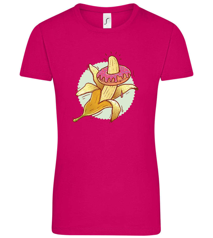 Banana Donut Design - Comfort women's t-shirt_FUCHSIA_front