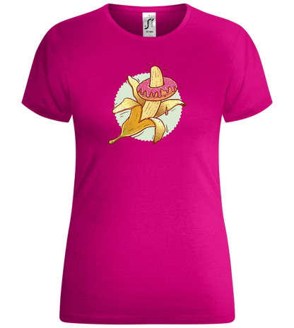 Banana Donut Design - Comfort women's t-shirt_FUCHSIA_front