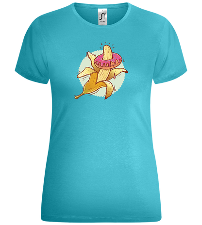 Banana Donut Design - Comfort women's t-shirt_HAWAIIAN OCEAN_front