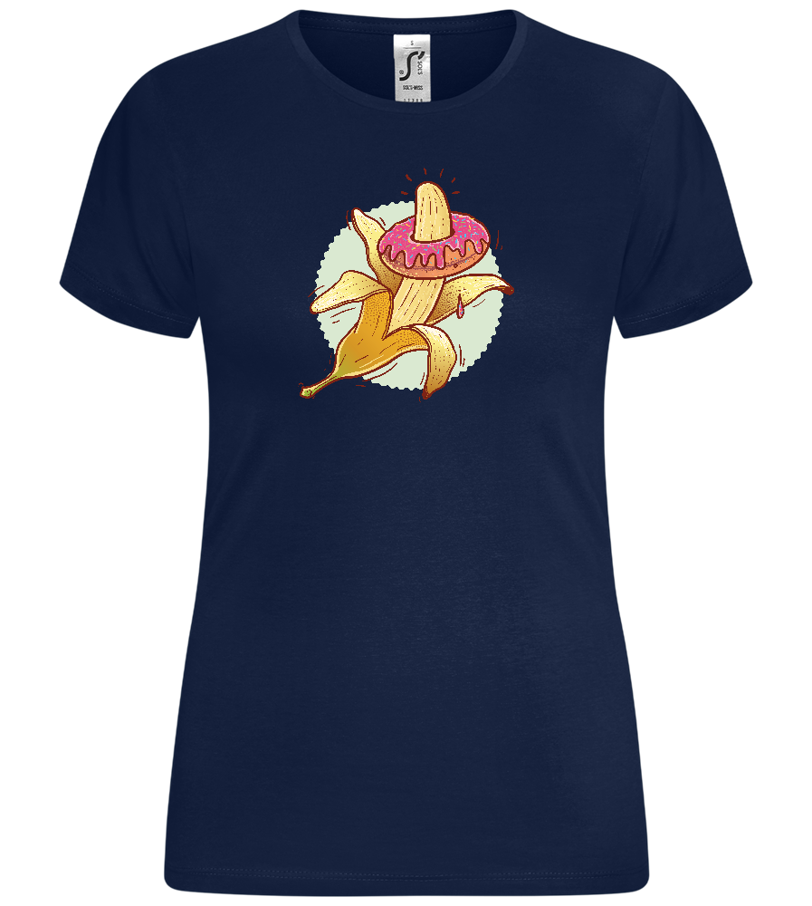 Banana Donut Design - Comfort women's t-shirt_MARINE_front