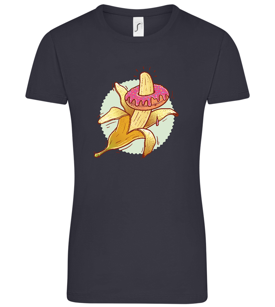 Banana Donut Design - Comfort women's t-shirt_MARINE_front