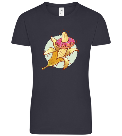 Banana Donut Design - Comfort women's t-shirt_MARINE_front