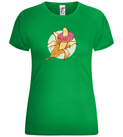 Banana Donut Design - Comfort women's t-shirt_MEADOW GREEN_front