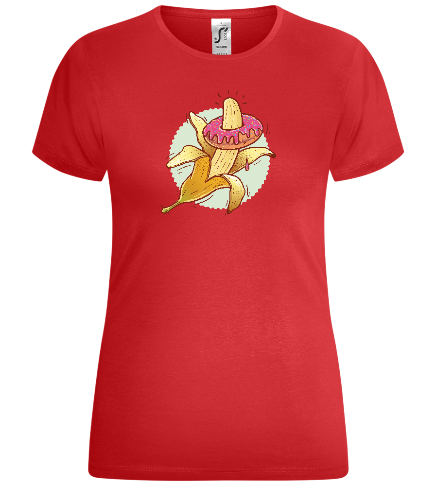 Banana Donut Design - Comfort women's t-shirt_RED_front