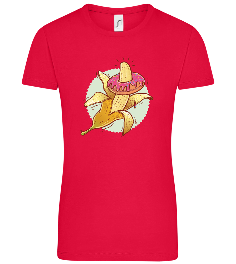 Banana Donut Design - Comfort women's t-shirt_RED_front