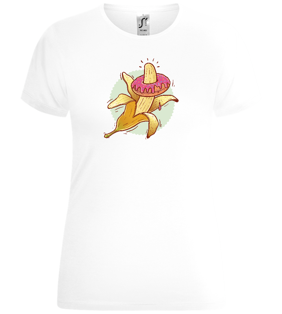 Banana Donut Design - Comfort women's t-shirt_WHITE_front