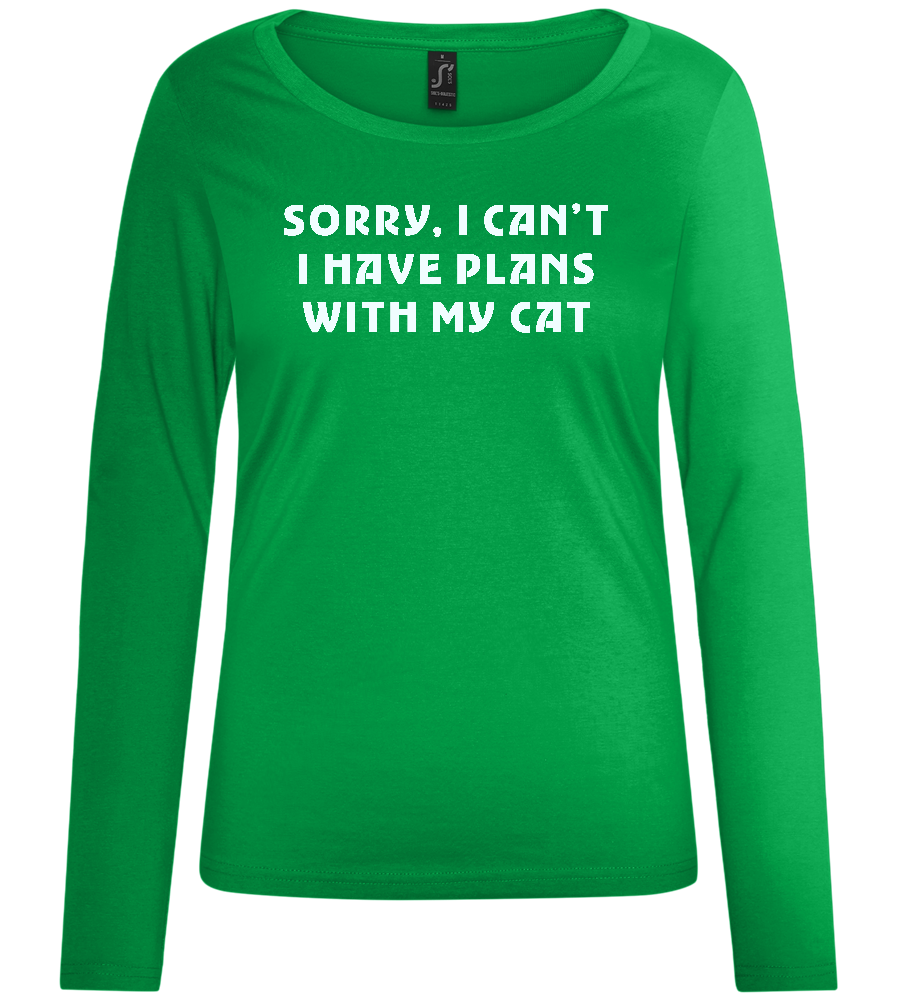 I Have Plans Design - Comfort women's long sleeve t-shirt_MEADOW GREEN_front