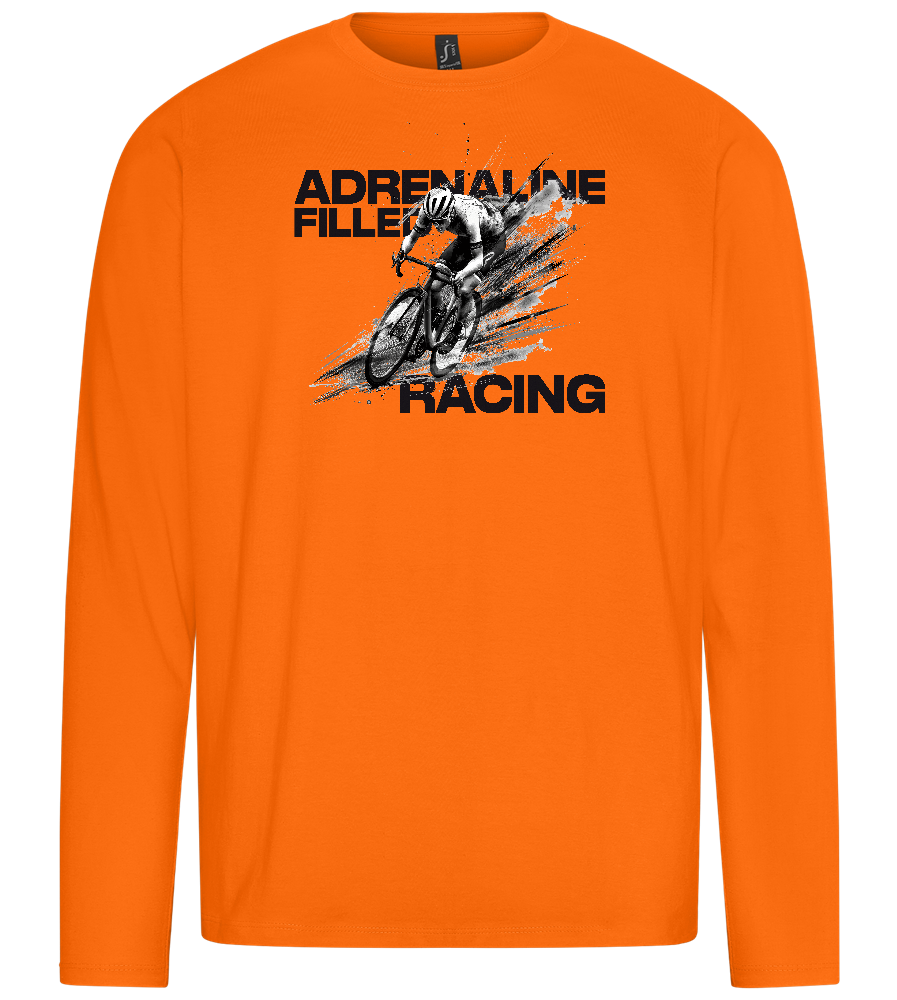 Adrenaline Filled Racing Design - Premium men's long sleeve t-shirt_ORANGE_front