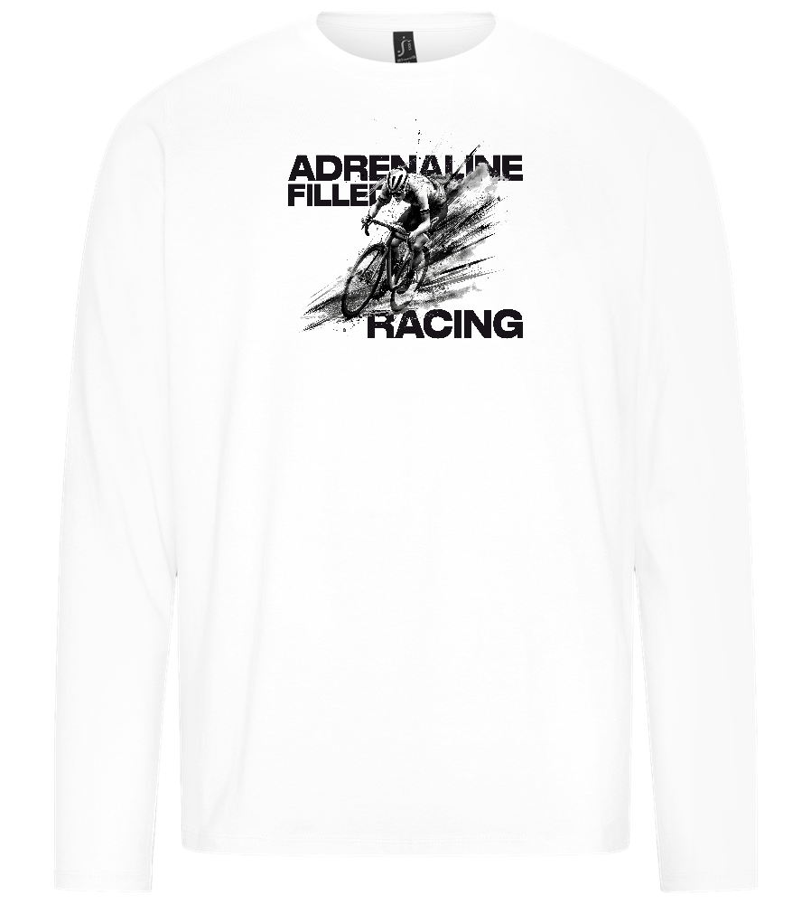 Adrenaline Filled Racing Design - Premium men's long sleeve t-shirt_WHITE_front