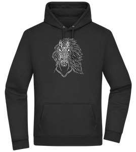 White Abstract Horsehead Design - Premium Essential Unisex Hoodie