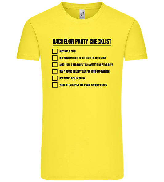 Bachelor Party Checklist Design - Premium men's t-shirt_LEMON_front