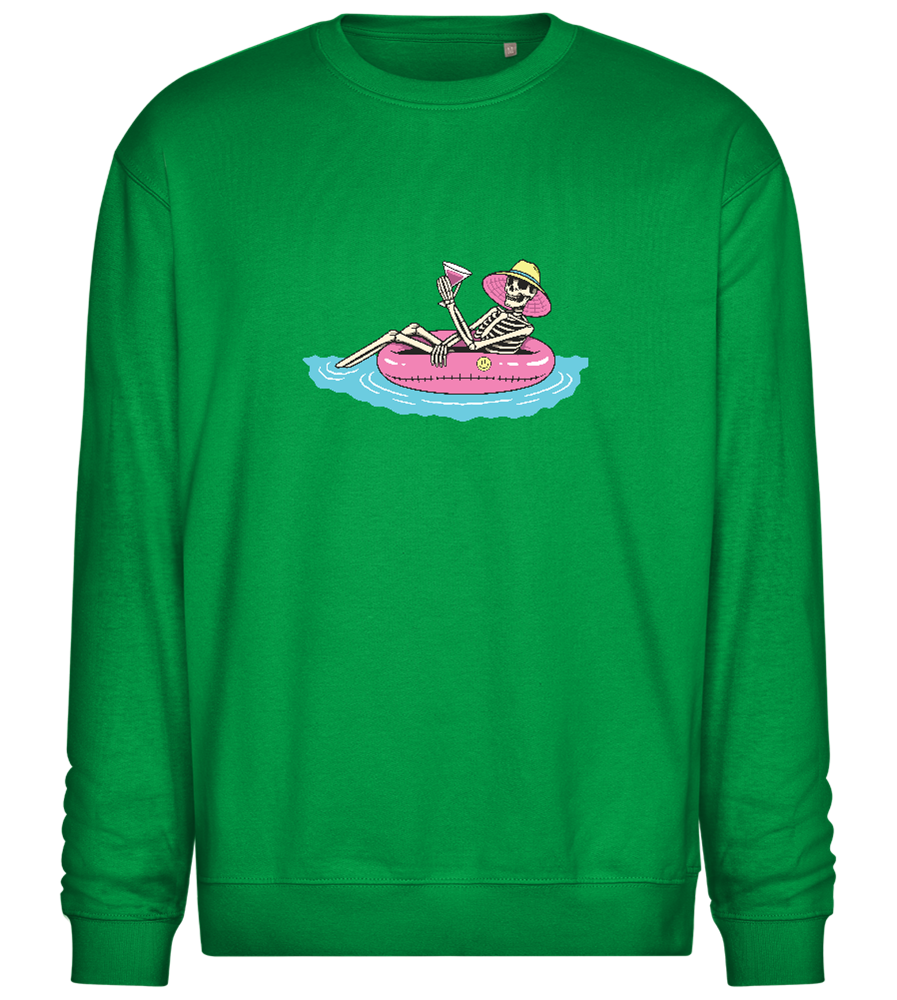 Drink And Chill Design - Comfort Essential Unisex Sweater_MEADOW GREEN_front