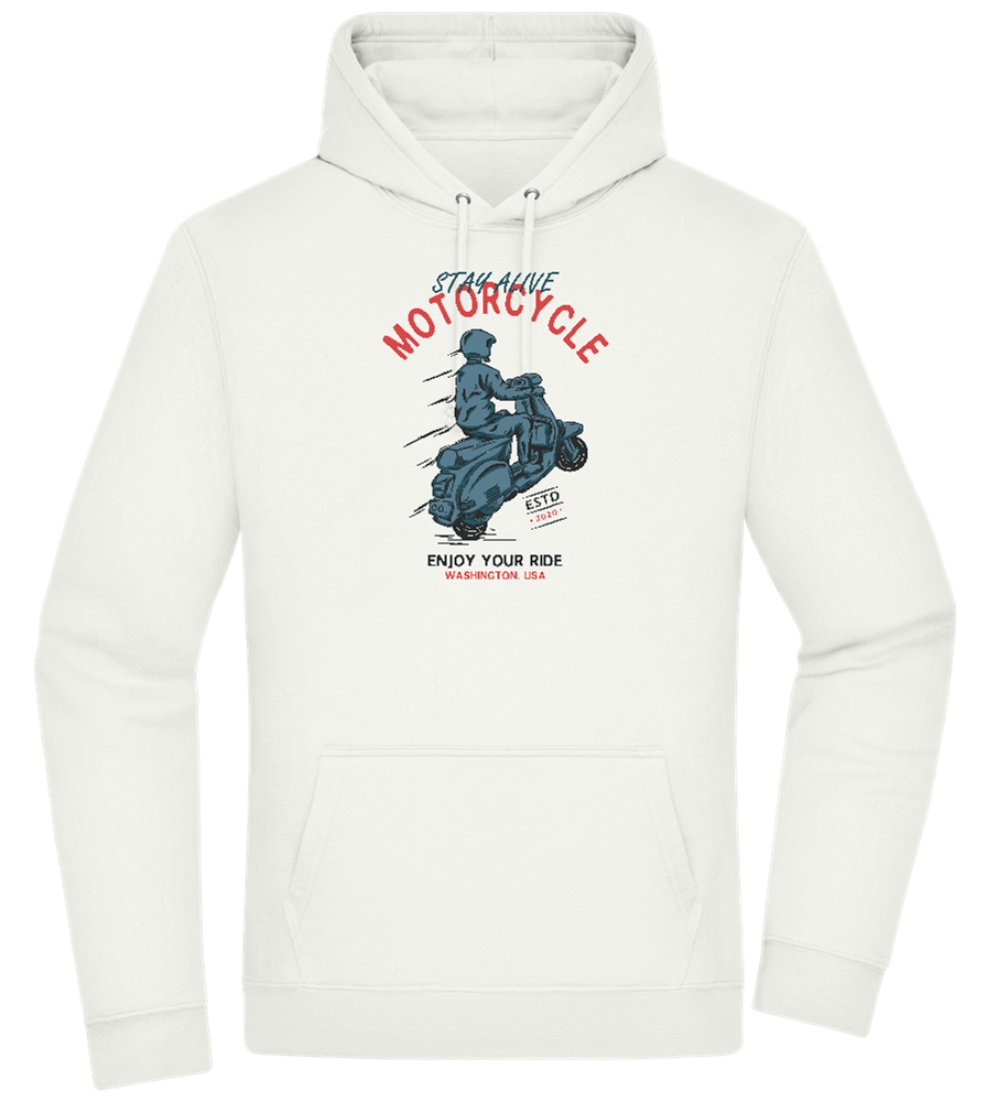 Stay Alive Motorcycle Design - Premium Essential Unisex Hoodie_CREAMY GREEN_front