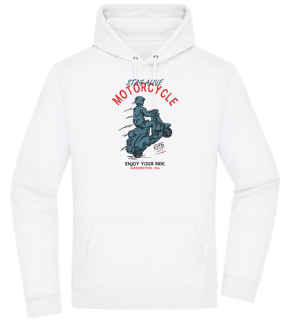 Stay Alive Motorcycle Design - Premium Essential Unisex Hoodie_WHITE_front