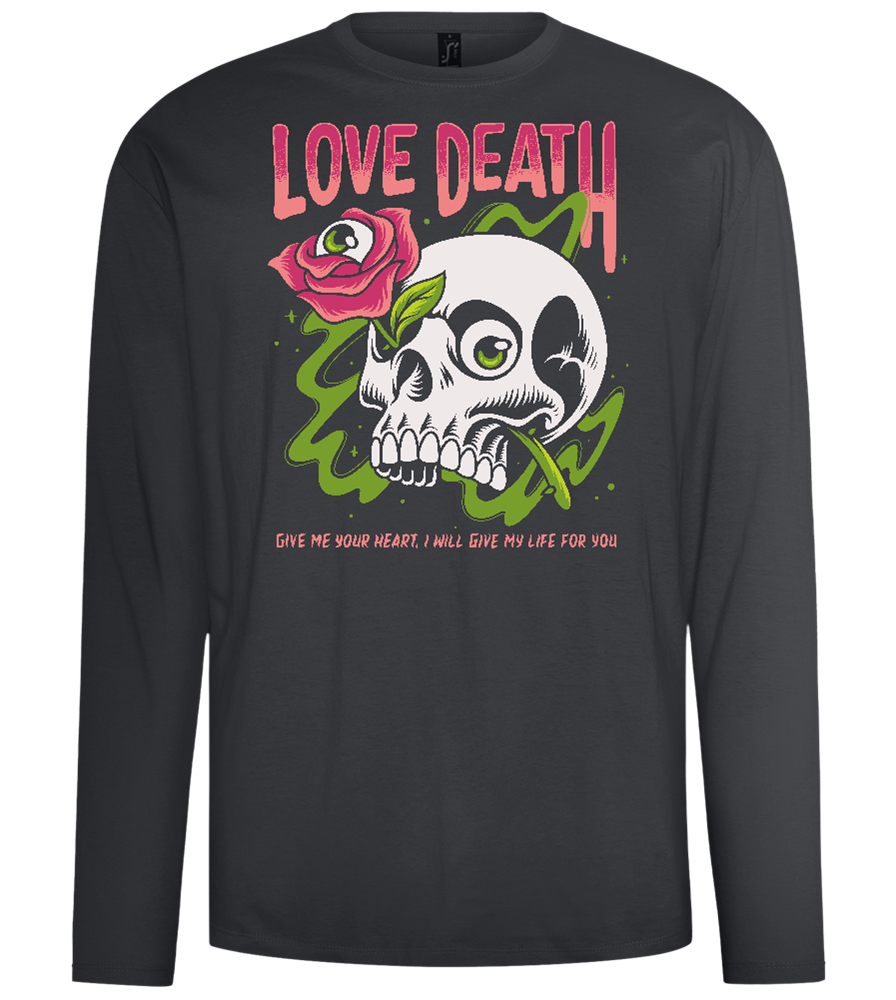 Skull Love Death Design - Comfort men's long sleeve t-shirt_DARK GRAY_front