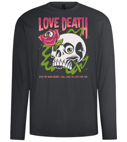 Skull Love Death Design - Comfort men's long sleeve t-shirt_DARK GRAY_front