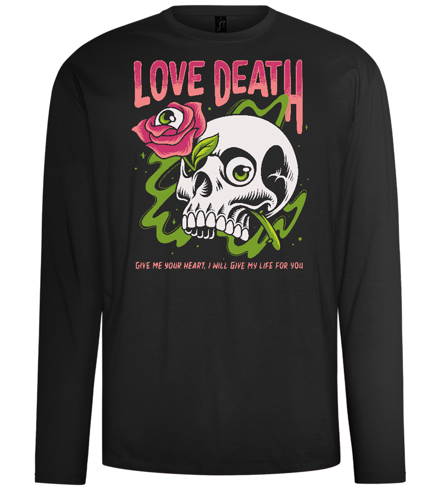 Skull Love Death Design - Comfort men's long sleeve t-shirt_DEEP BLACK_front