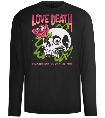 Skull Love Death Design - Comfort men's long sleeve t-shirt_DEEP BLACK_front