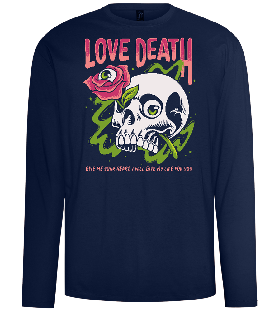 Skull Love Death Design - Comfort men's long sleeve t-shirt_MARINE_front