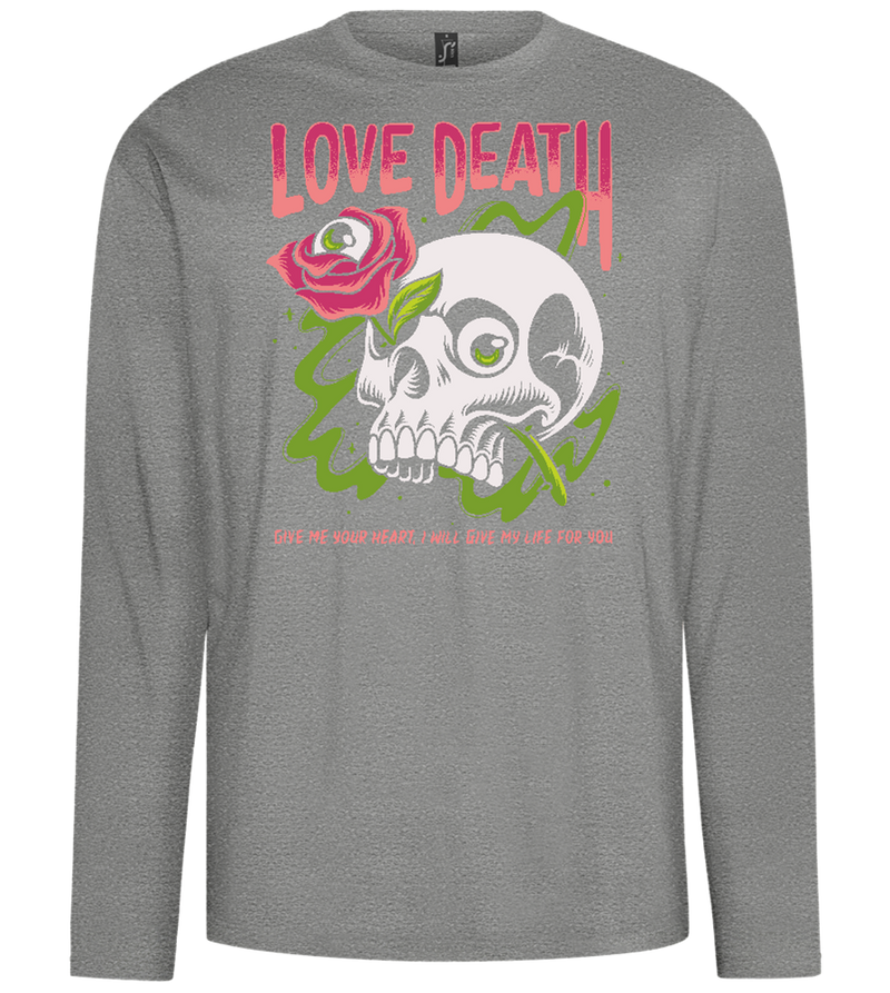 Skull Love Death Design - Comfort men's long sleeve t-shirt_ORION GREY_front