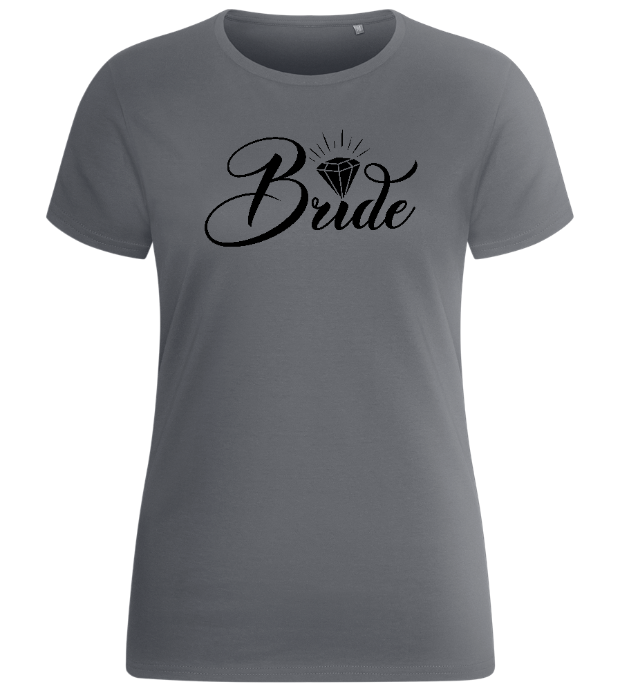 Bride with Diamond Design - Basic women's fitted t-shirt_MOUSE GREY_front