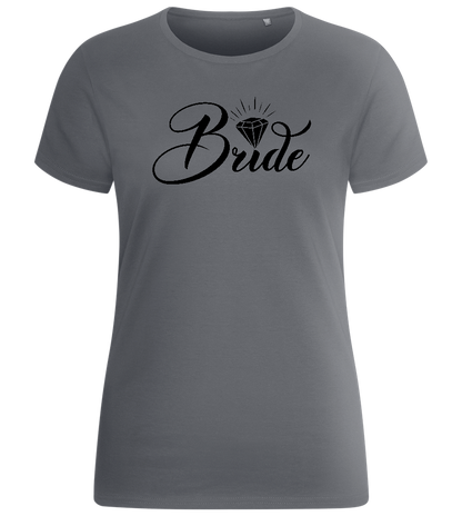 Bride with Diamond Design - Basic women's fitted t-shirt_MOUSE GREY_front