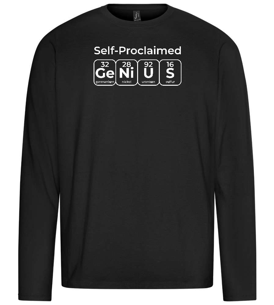 Genius Periodic Table Design - Premium men's long sleeve t-shirt_DEEP BLACK_front