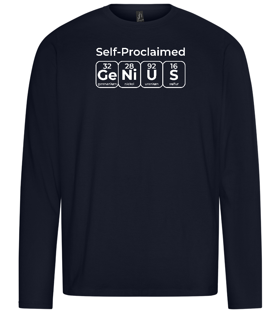 Genius Periodic Table Design - Premium men's long sleeve t-shirt_FRENCH NAVY_front