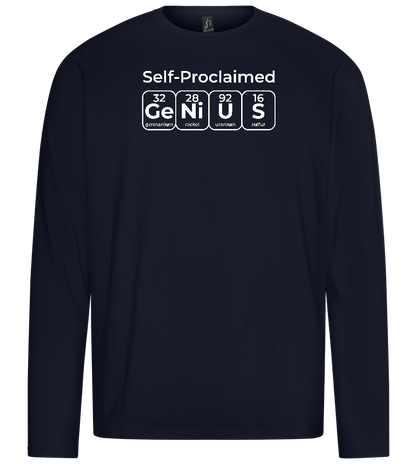 Genius Periodic Table Design - Premium men's long sleeve t-shirt_FRENCH NAVY_front