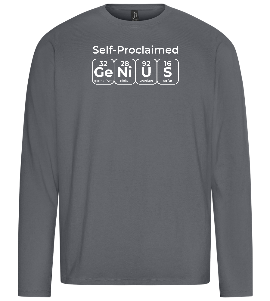 Genius Periodic Table Design - Premium men's long sleeve t-shirt_MOUSE GREY_front