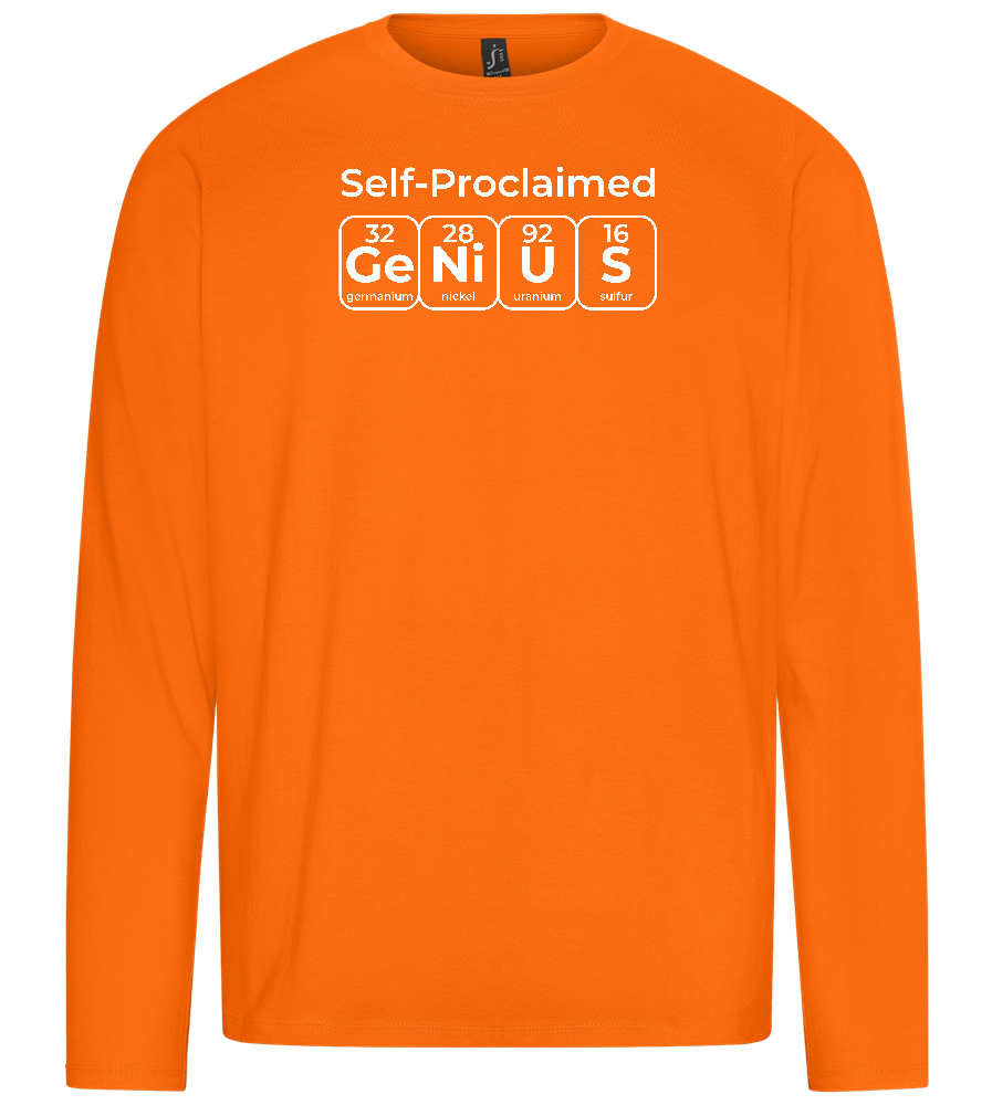 Genius Periodic Table Design - Premium men's long sleeve t-shirt_ORANGE_front