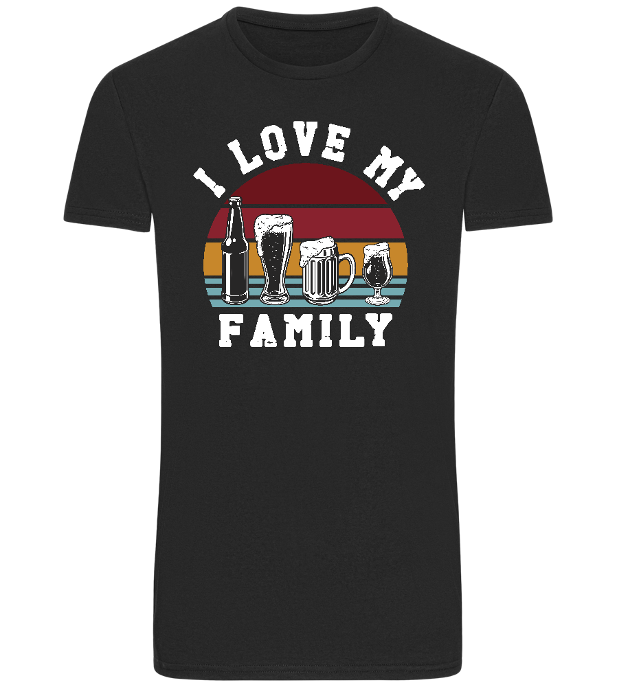 I Love My Family Design - Basic Unisex T-Shirt_DEEP BLACK_front